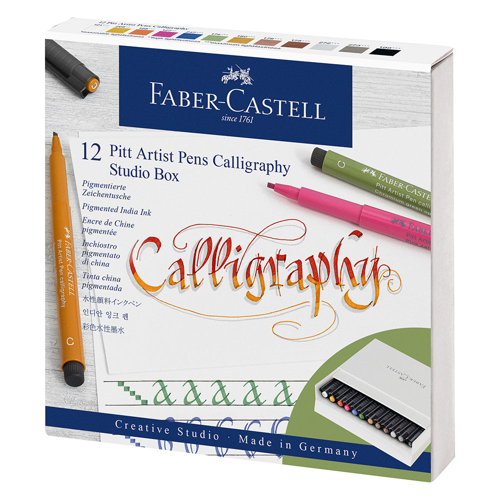 Faber-Castell Pitt Artist Pen Calligraphy Studio Box of 12 - House of Fine Writing - [Canada]