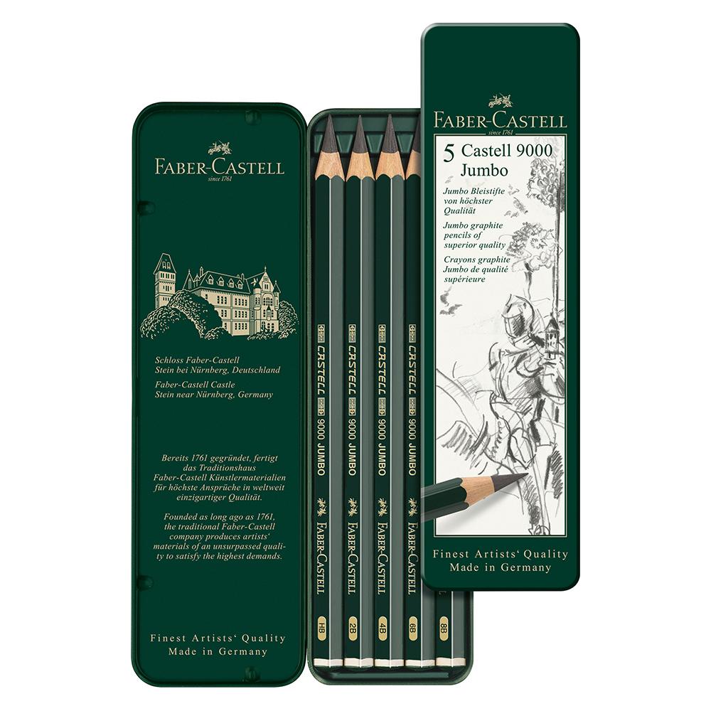 Faber-Castell Jumbo Castell 9000 Graphite Pencil Tin of 5 - Faber-Castell - House of Fine Writing - Toronto, Canada