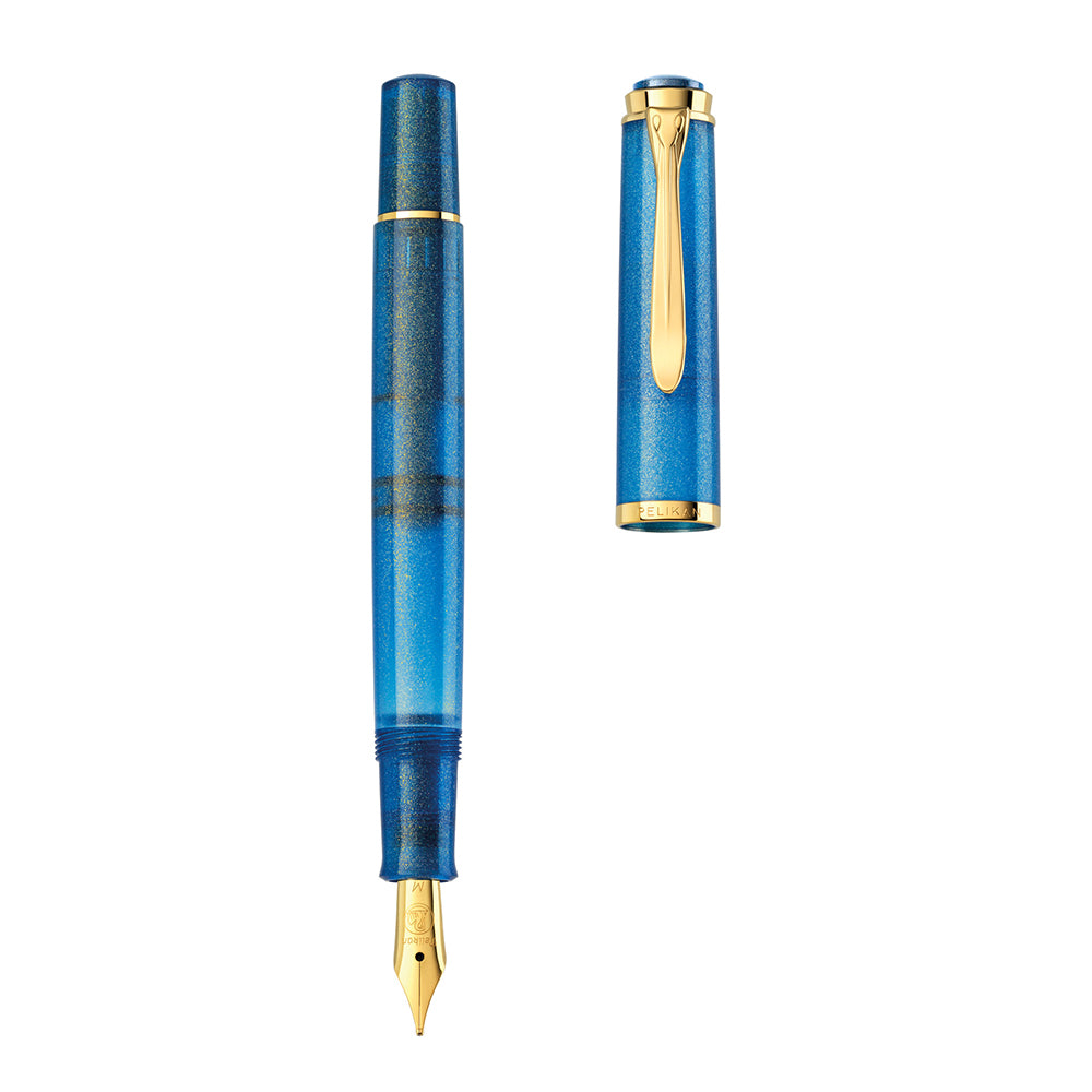 Pelikan Classic M 200 Golden Lapis Fountain Pen Set