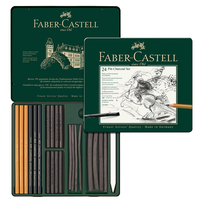 Faber-Castell Pitt Charcoal Set Tin of 24 - House of Fine Writing - [Canada]