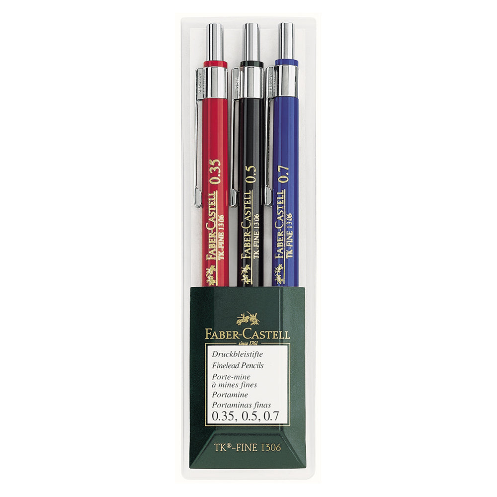 Faber-Castell TK-Fine 1306 Mechanical Pencil Wallet of 3– House of