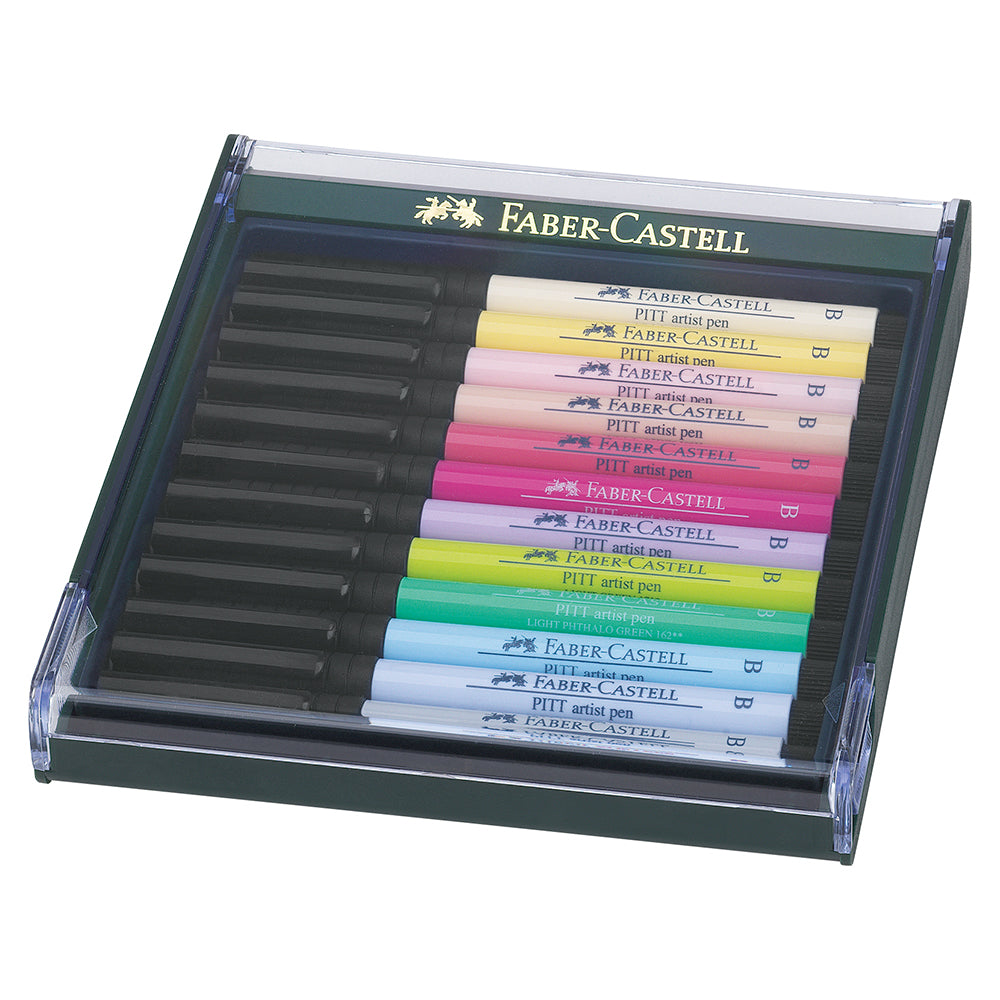 Faber-Castell Pitt Artist Pen Brush India ink pen set of 12 Pastel tones - House of Fine Writing - [Canada]