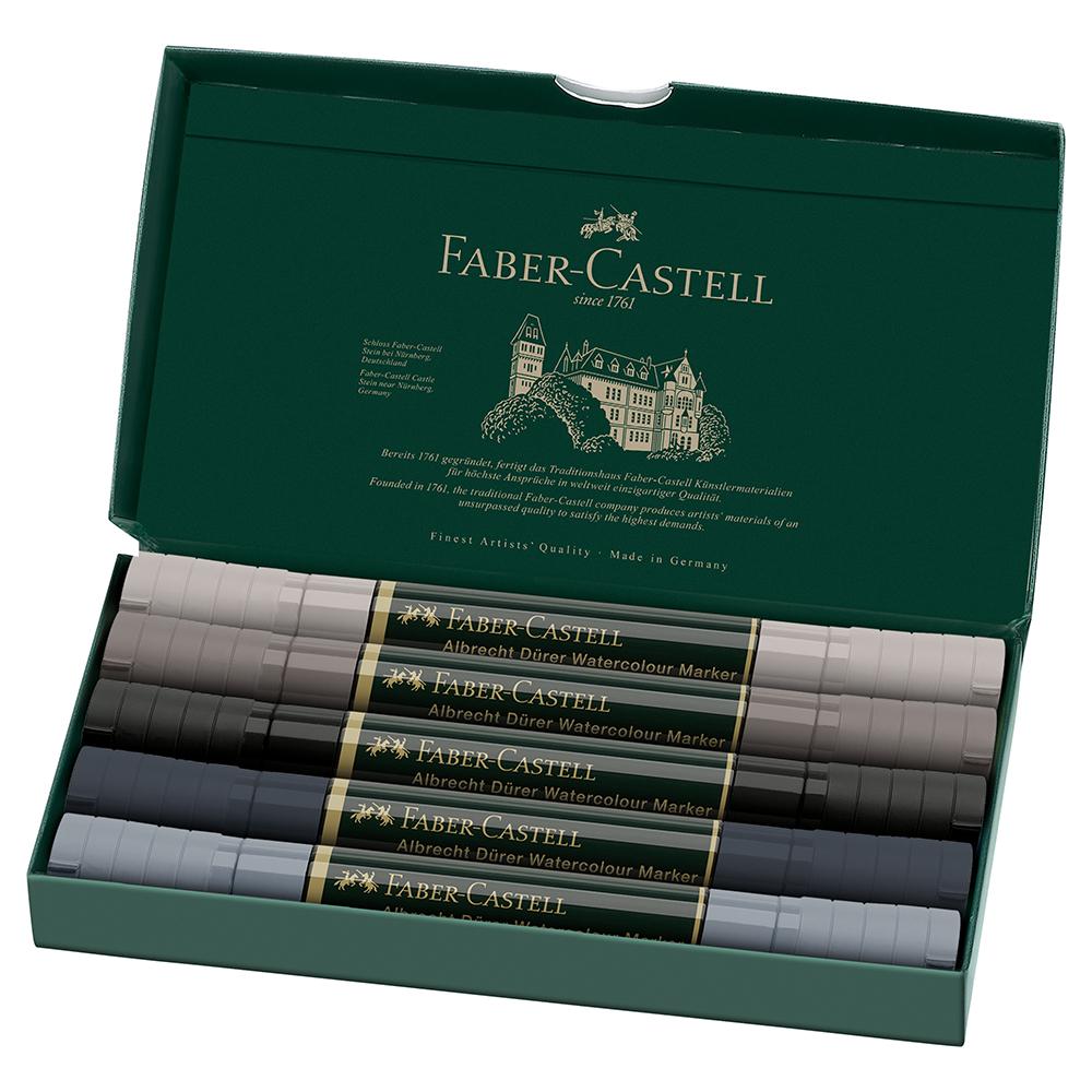 Faber-Castell Albrecht Duerer Watercolour Markers Grey Tones wallet of 5 - House of Fine Writing - Toronto, Canada