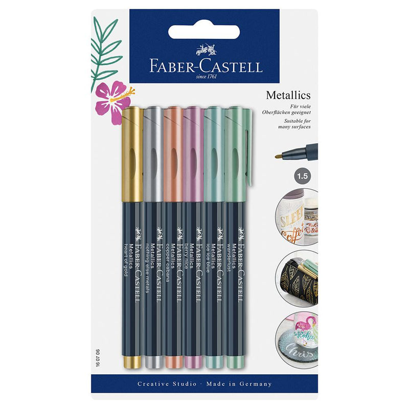 Faber-Castell Creative Studio Metallic Marker Blister of 6 - Faber-Castell - Colour Assorted - House of Fine Writing - Toronto, Canada