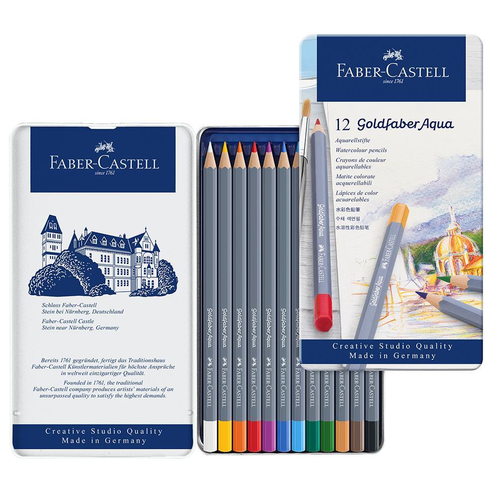 Faber-Castell Goldfaber Aqua Watercolour Pencils Tin of 12 - Faber-Castell - House of Fine Writing - Toronto, Canada