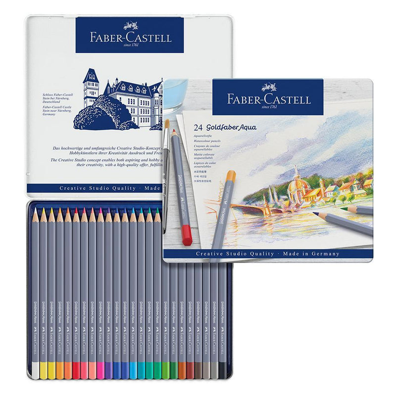 Faber-Castell Goldfaber Aqua Watercolour Pencils Tin of 24 - Faber-Castell - House of Fine Writing - Toronto, Canada
