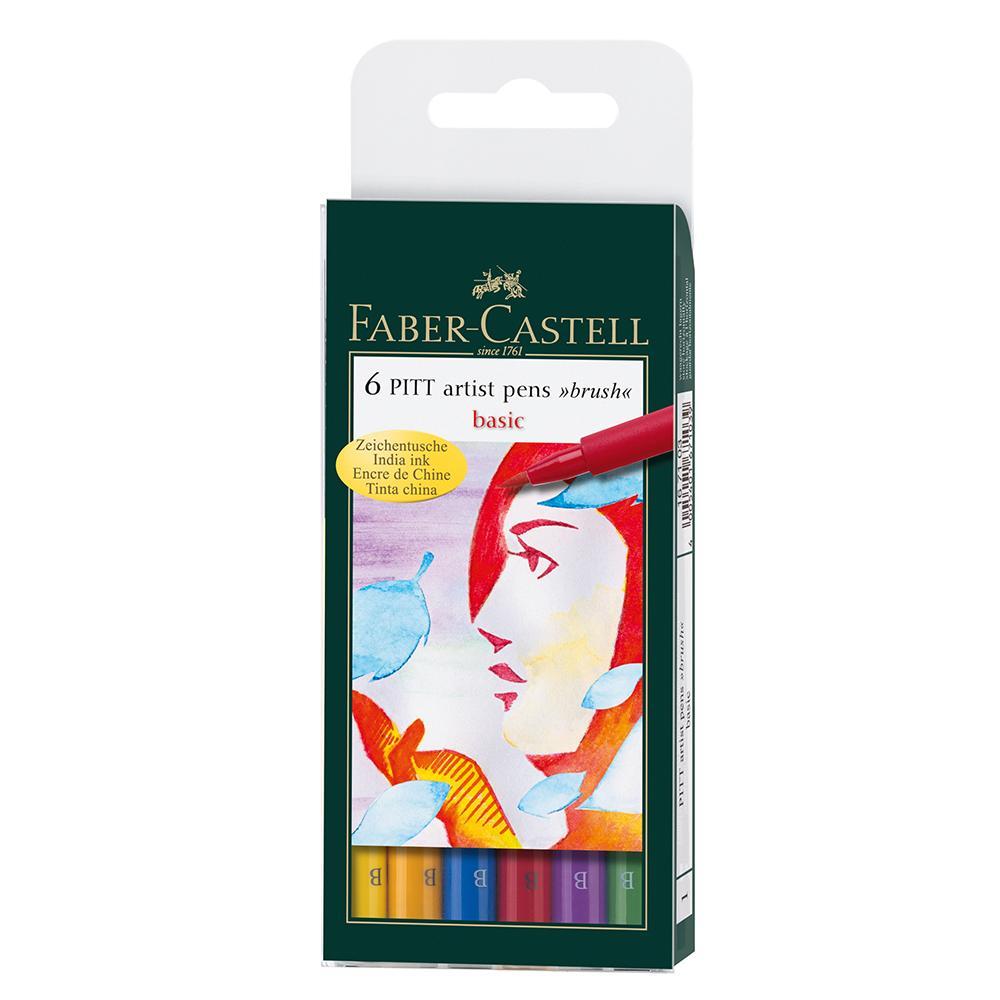 Faber-Castell Pitt Artist Pen Wallet of 6 - Faber-Castell - Colour Basic - House of Fine Writing - Toronto, Canada
