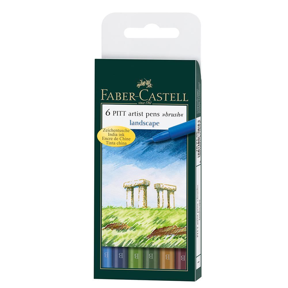 Faber-Castell Pitt Artist Pen Wallet of 6 - Faber-Castell - Colour Landscape - House of Fine Writing - Toronto, Canada