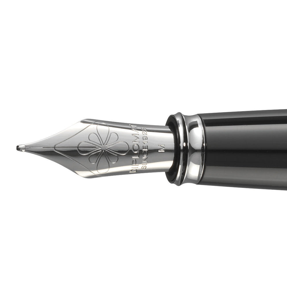 Diplomat Fountain Pen Nib for Excellence A2 Fountain Pen Black with Silver